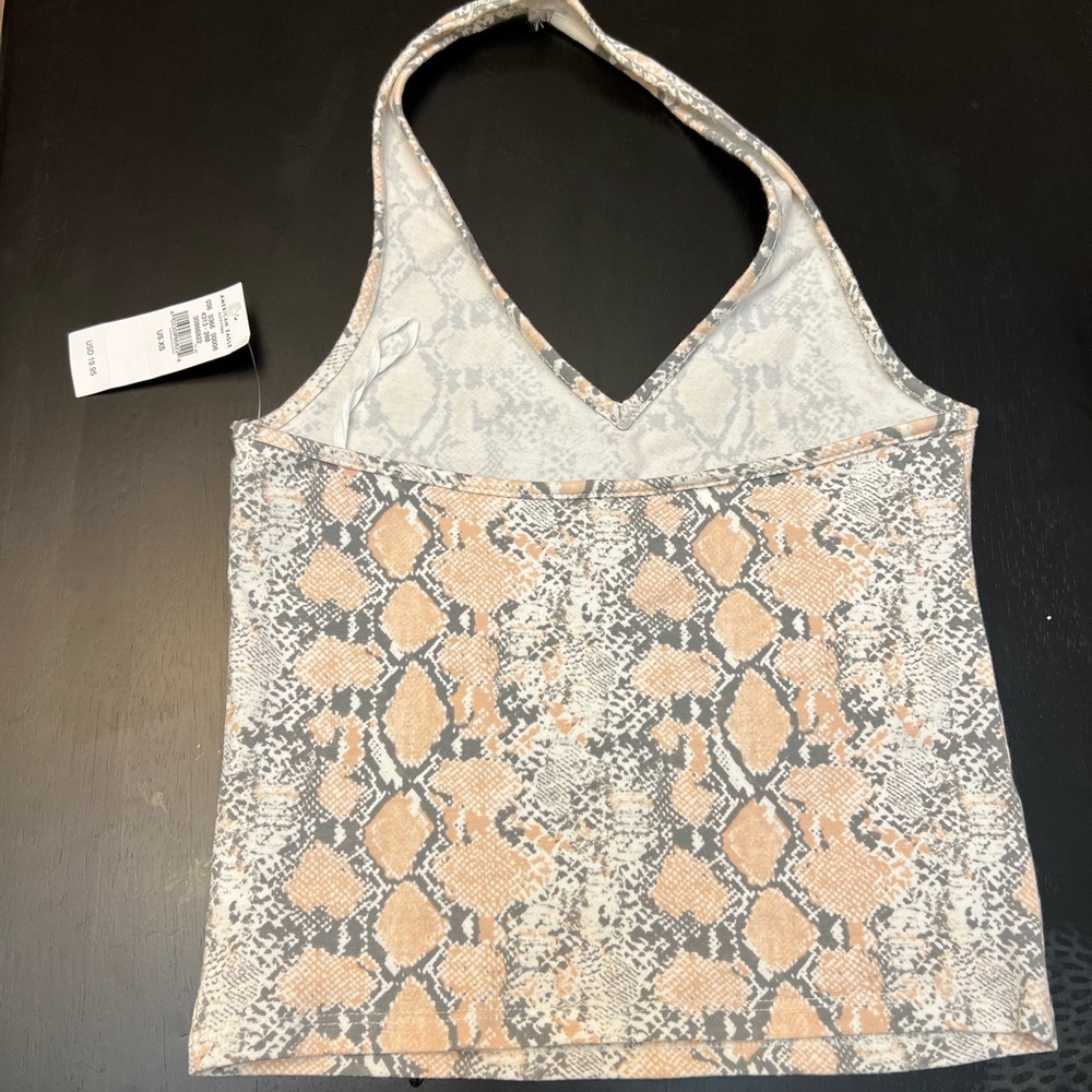 Light pink snakeskin halter top. - Picture 4 of 5